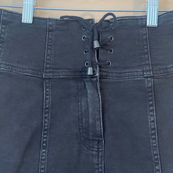 Free People Black Lace-Up Mini Skirt size 0 - Picture 5 of 8